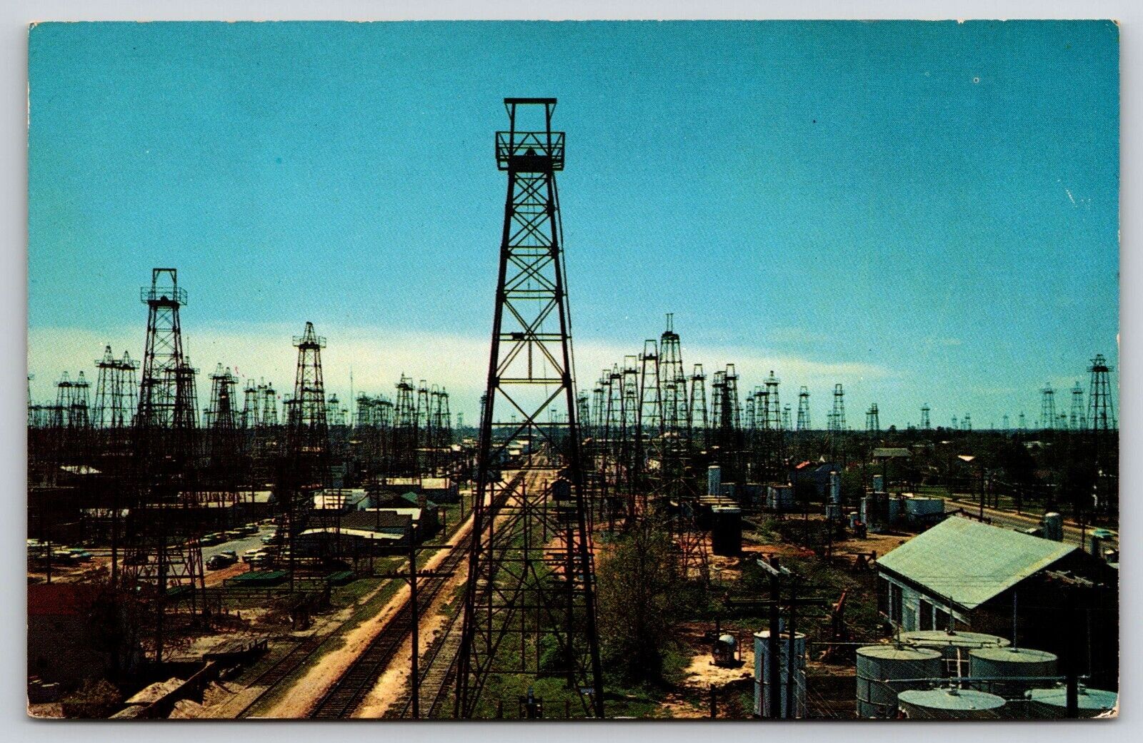 Kilgore TX Oil Field Largest in US Derrick Vintage Postcard