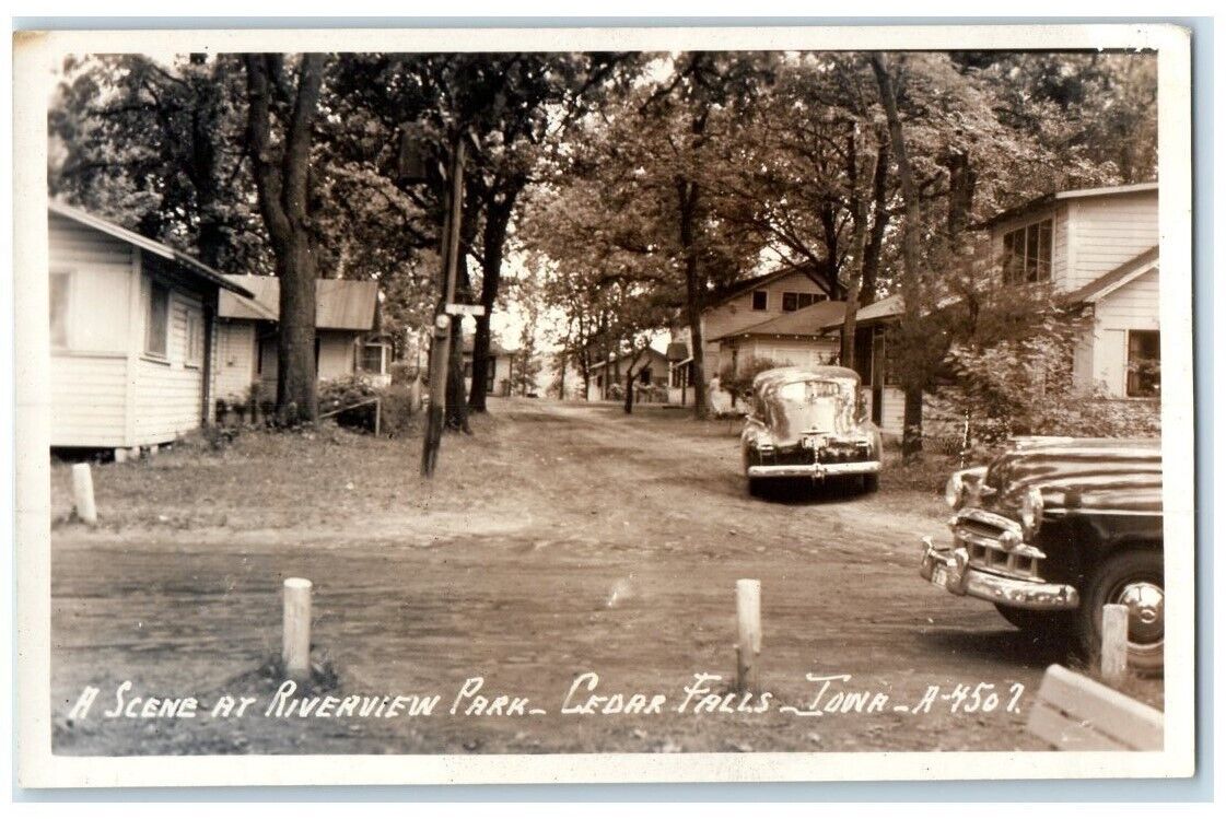 c1930's Riverview Park Residence Scene Cedar Falls Iowa IA RPPC Photo Postcard