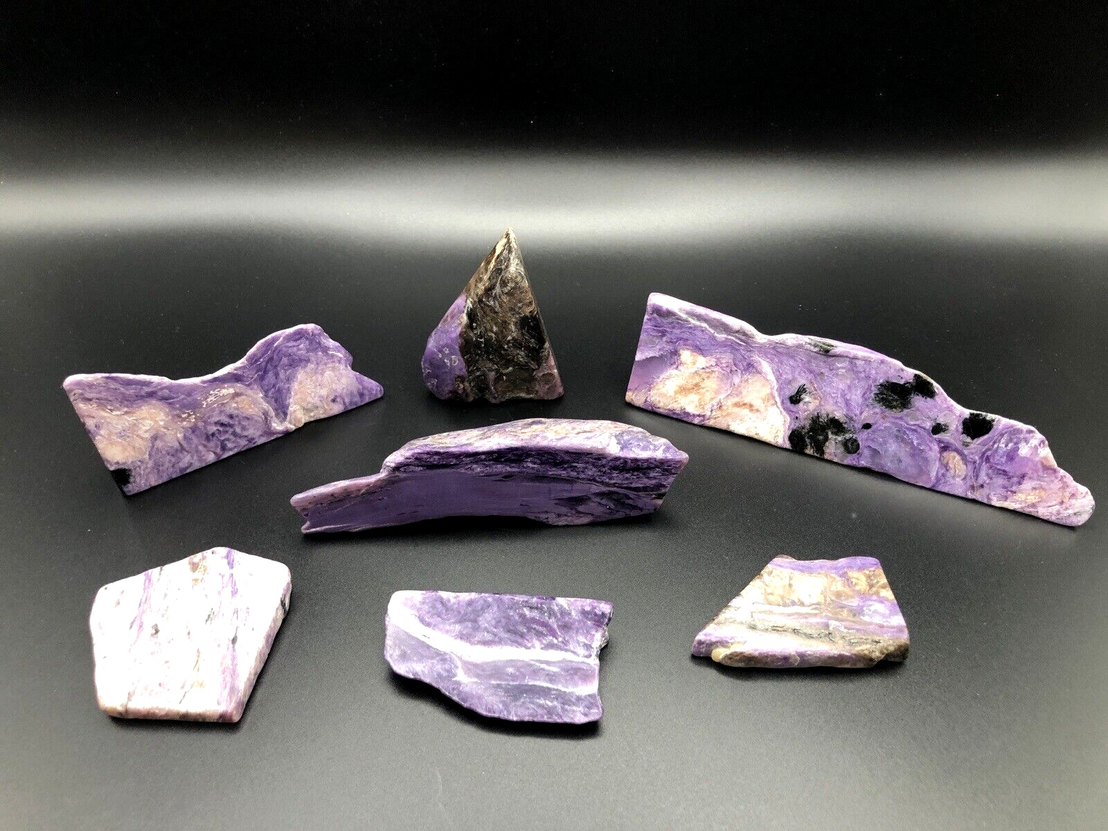 Charoite Chunks  - Carving Beading Cabbing 389 gm Total - Lapidary Rough