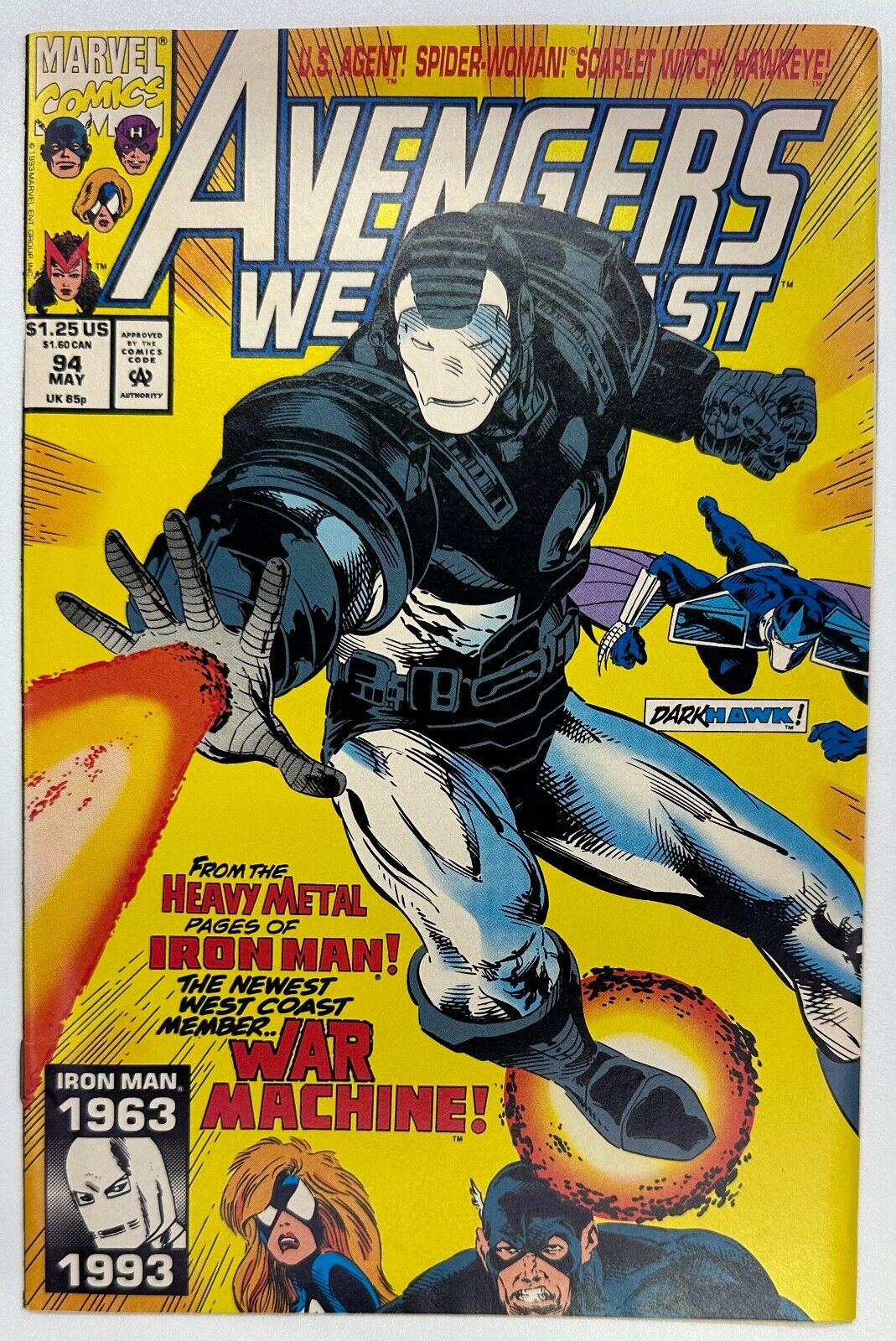 West Coast Avengers #94, 1st Rhodes as War Machine, VF-, Marvel Comics 1993