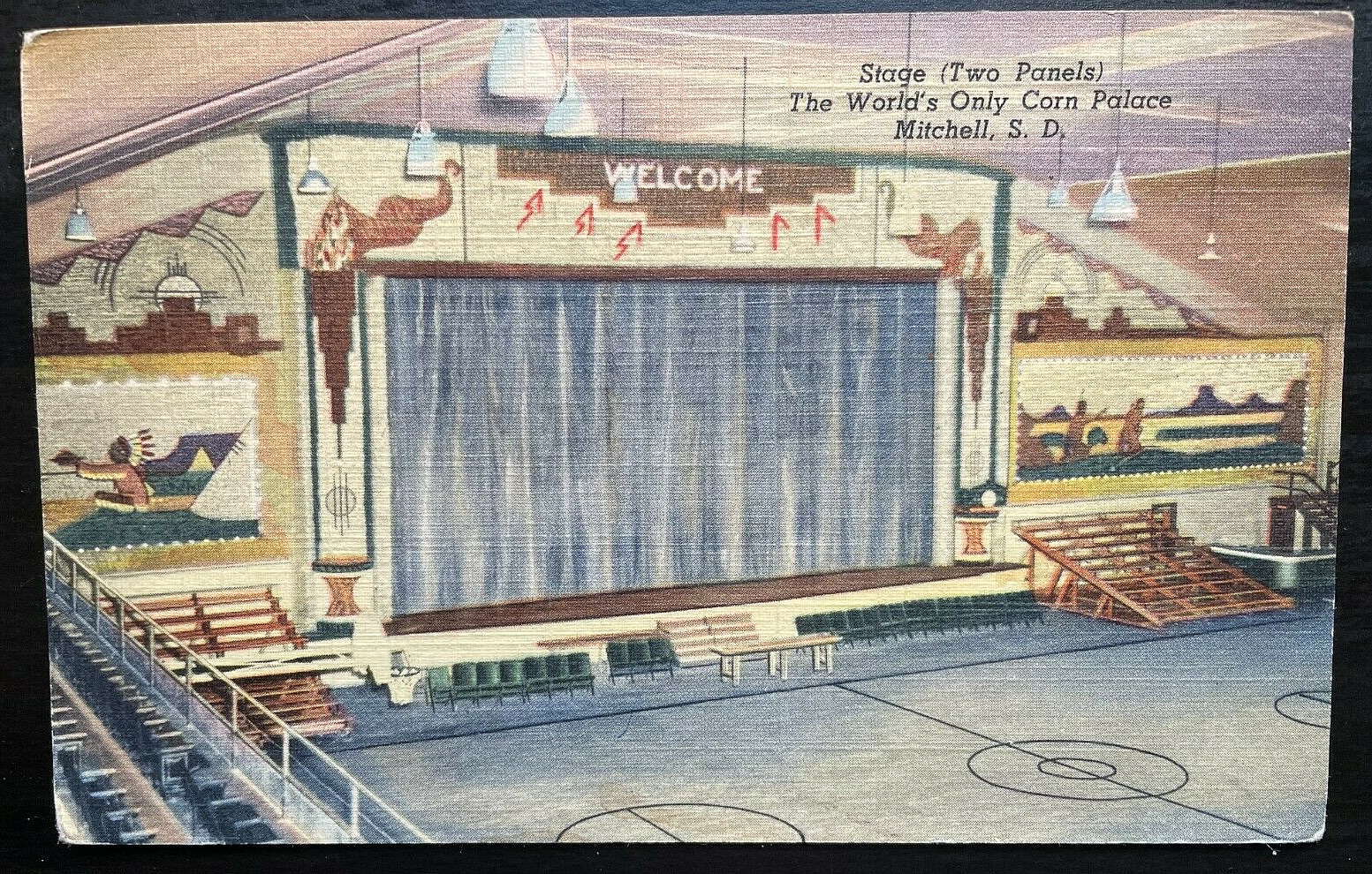 Vintage Postcard 1949 World's Only Corn Palace, Stage, Mitchell, S.Dakota