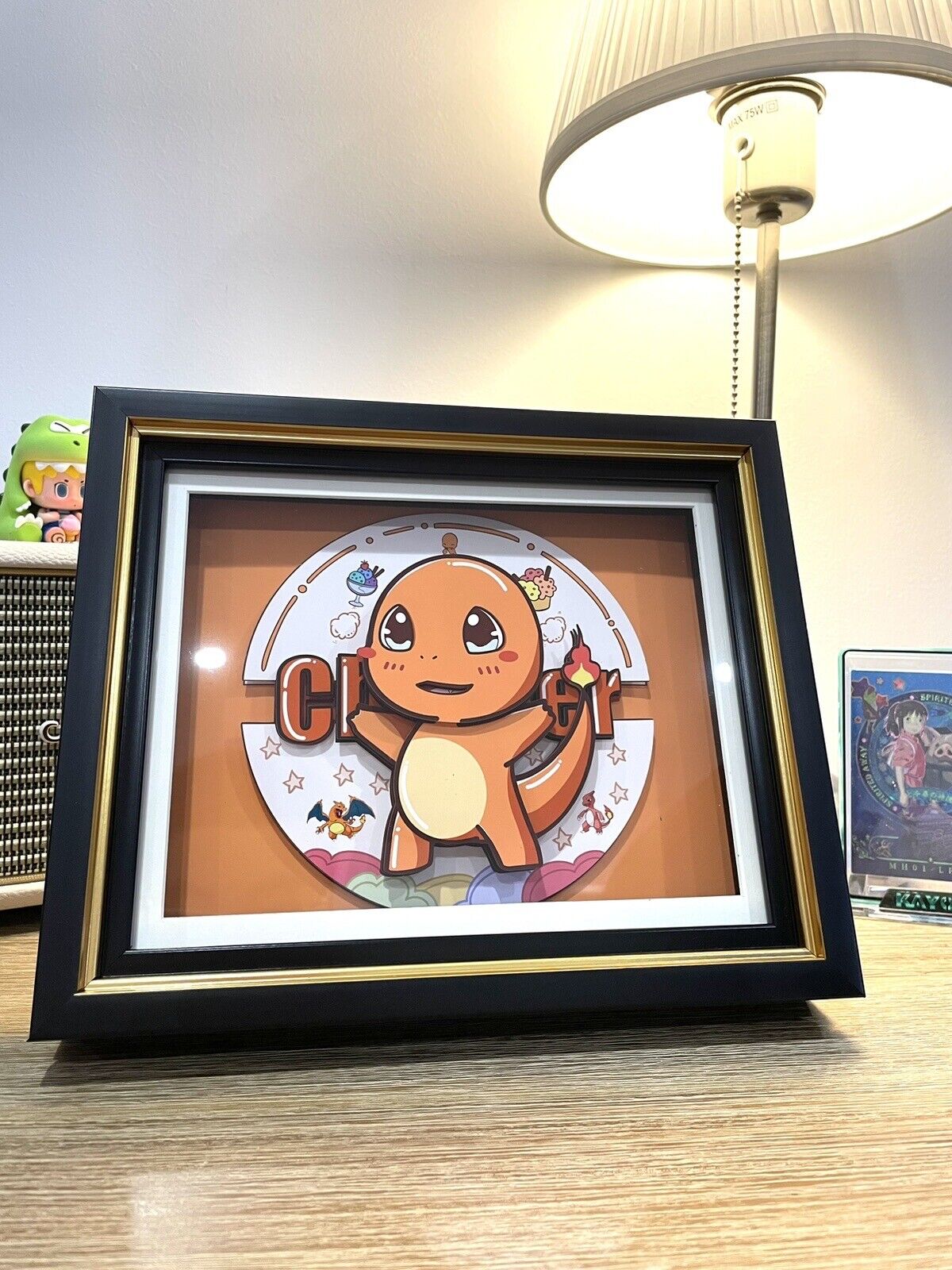 Pokemon Charmander Anime 3D Art Picture Frame Bedside Home Decor Kid Gift