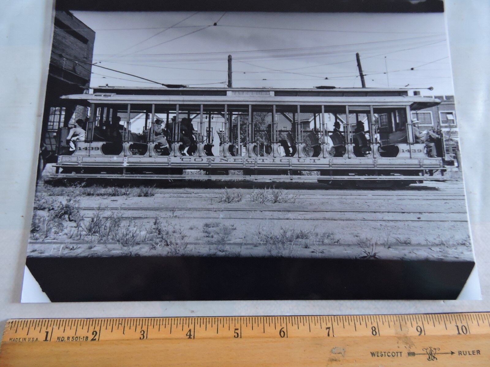 1916 Waterbury CT Connecticut OPEN-AIR TROLLEY Photo Reprint
