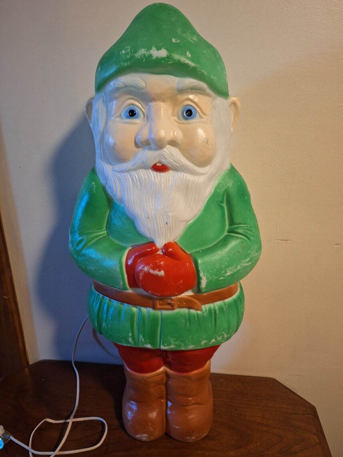VTG 1990 DON FEATHERSTONE ELF GNOME LEPRECHAUN BLOW MOLD  LIGHTED  BY UNION 28\