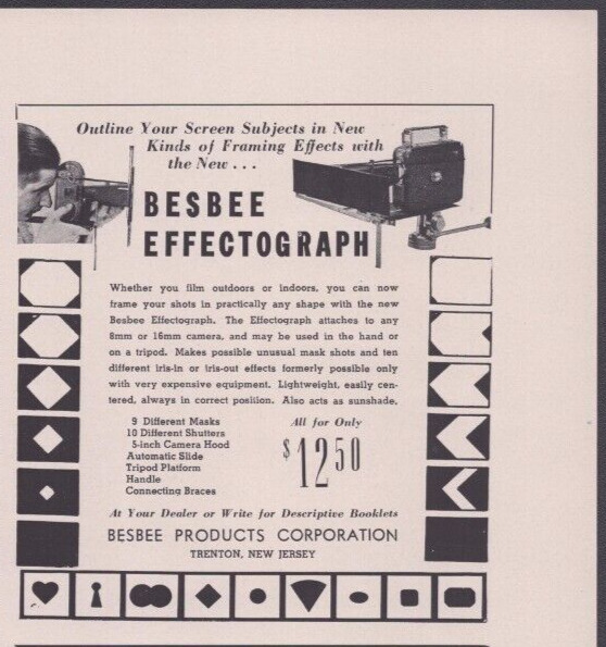 1939 Print Ad Besbee Effectograph Outline Your screen Subjects in New Kinds