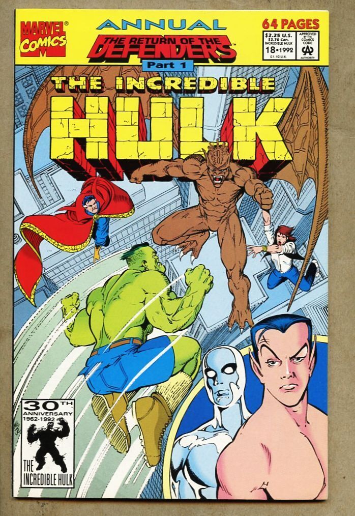 Incredible Hulk Annual #18-1992 nm- 9.2 Defenders Travis Charest Kevin Maguire