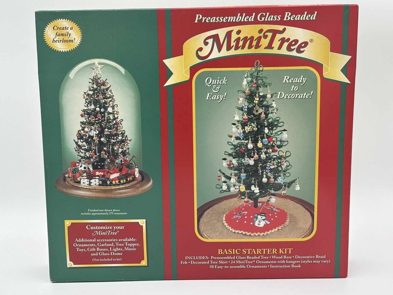 Vintage Westrim Glass Beaded Mini Christmas Tree Preassembled Basic Starter Kit 