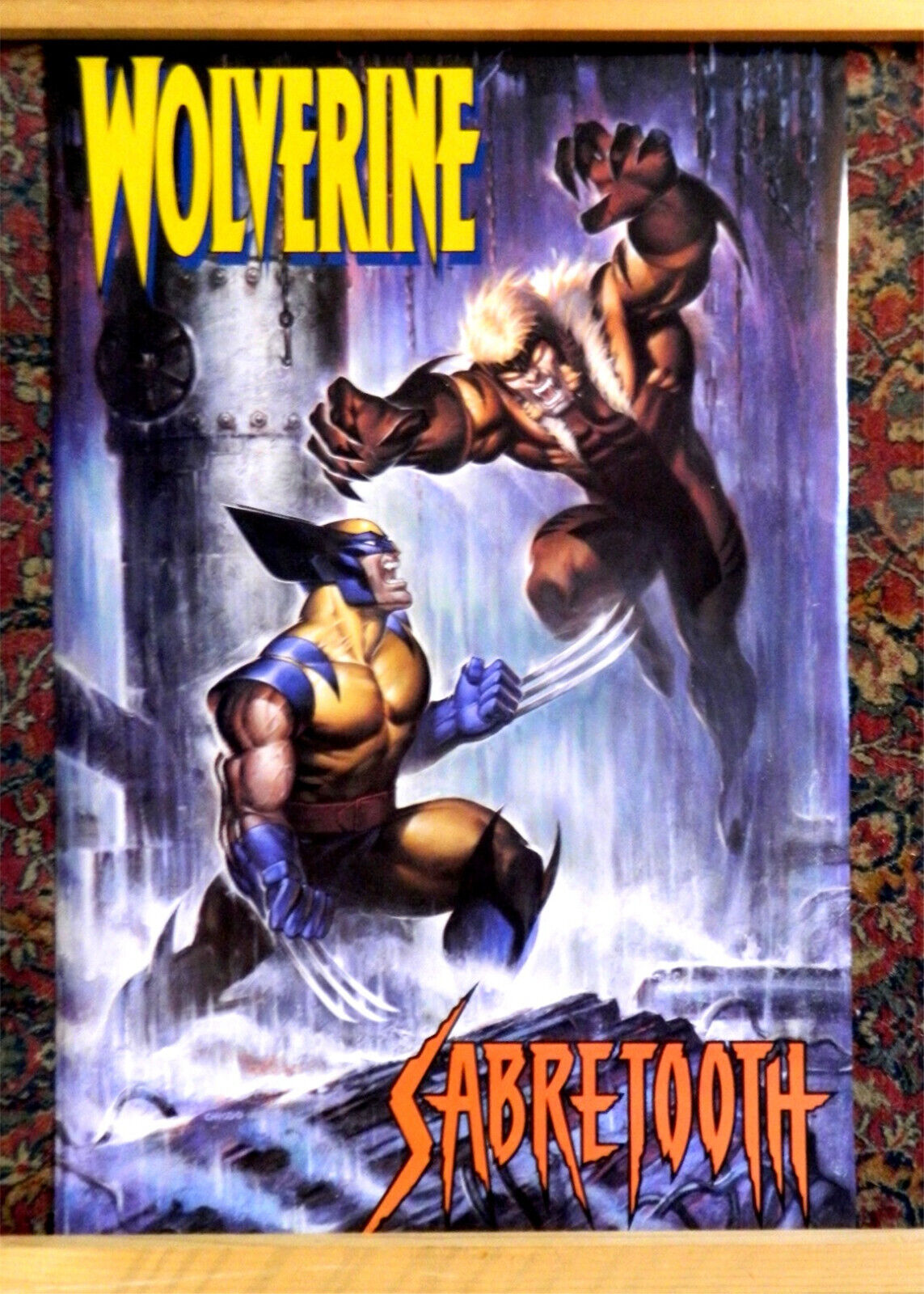Original Vintage WOLVERINE vs. SABRETOOTH Poster #140 1993 Marvel EXELNT 22 X 34
