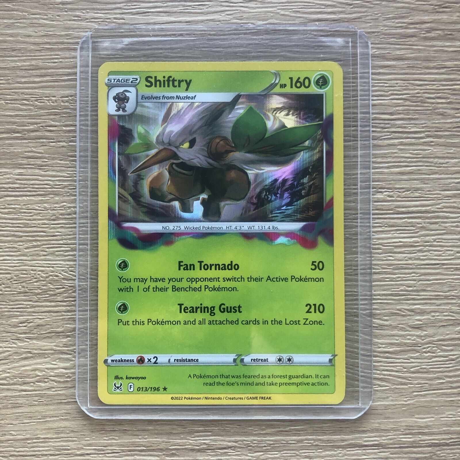 Pokemon Shiftry Holo Trading Card # 013/196 2022