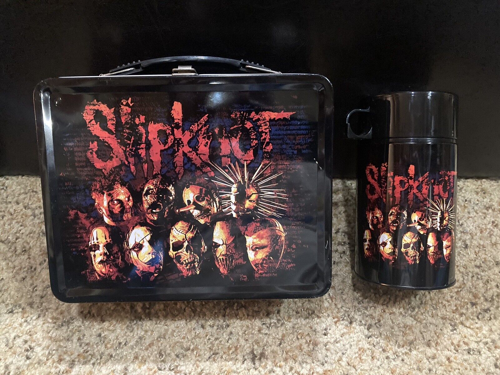 *RARE* Slipknot Metal Lunch Box 2006 With Thermos By NECA