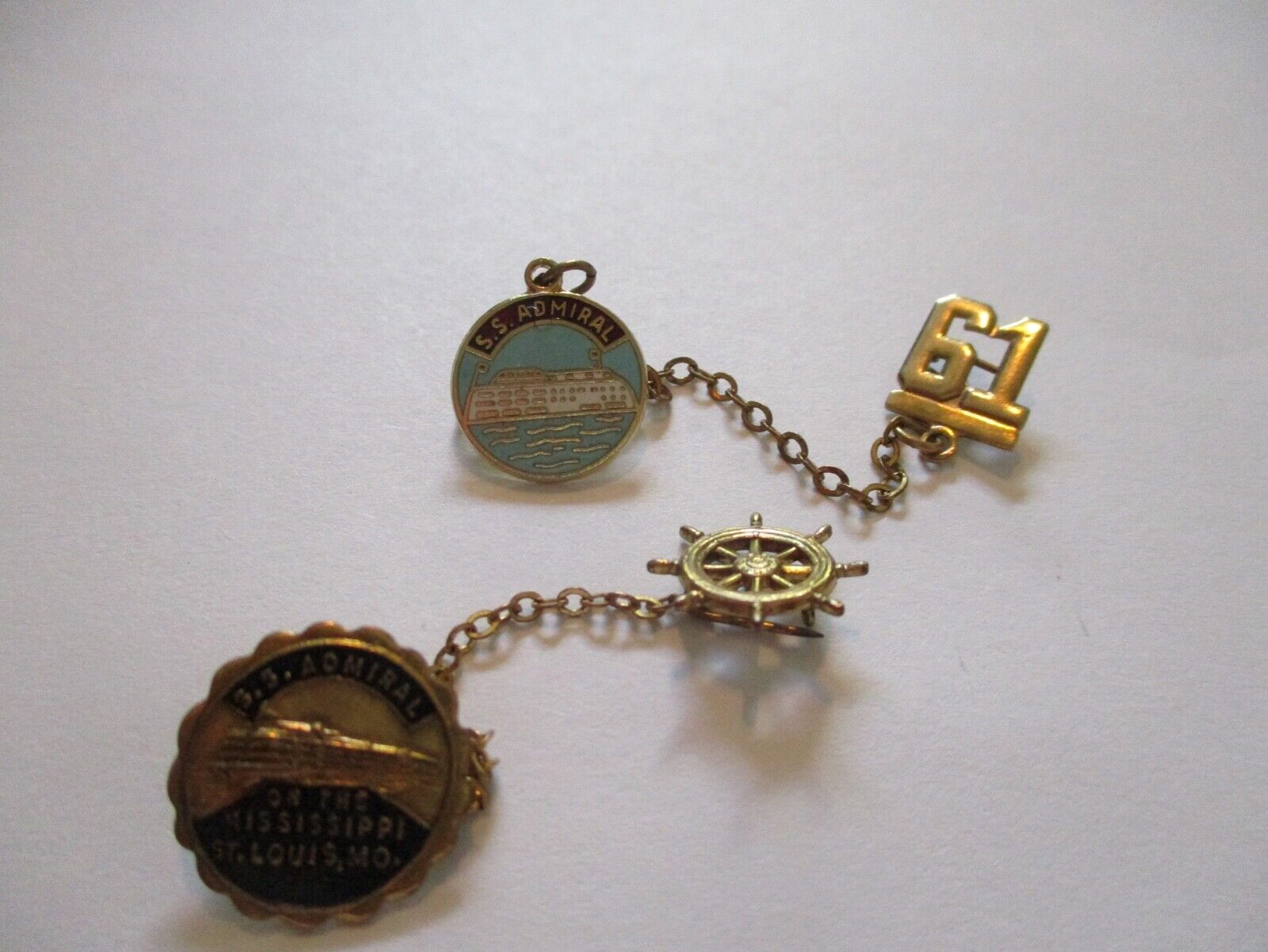 Lot of (2) SS Admiral St Louis MO Pins