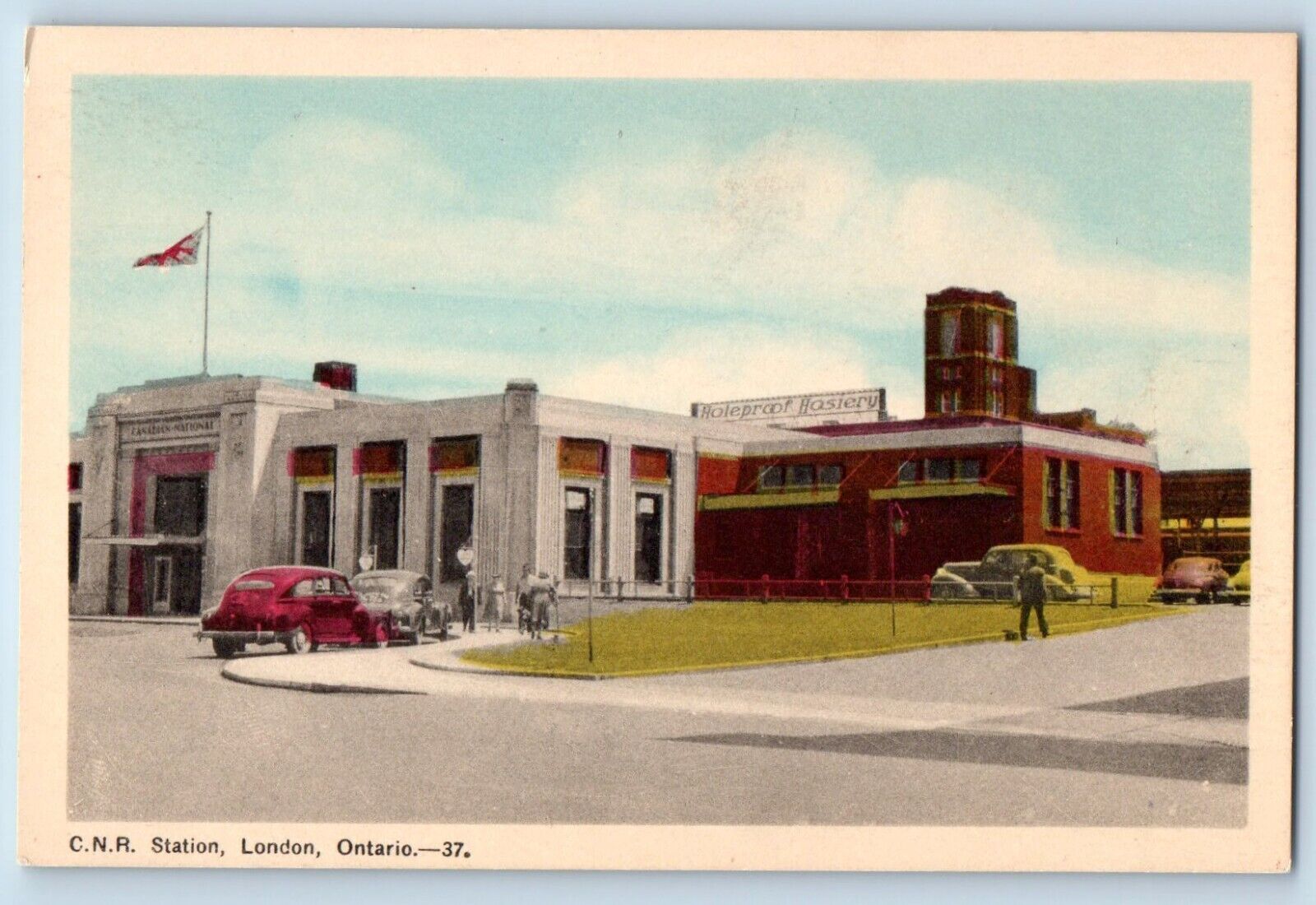 London Ontario Canada Postcard C.N.R. Station c1930\'s Vintage Unposted