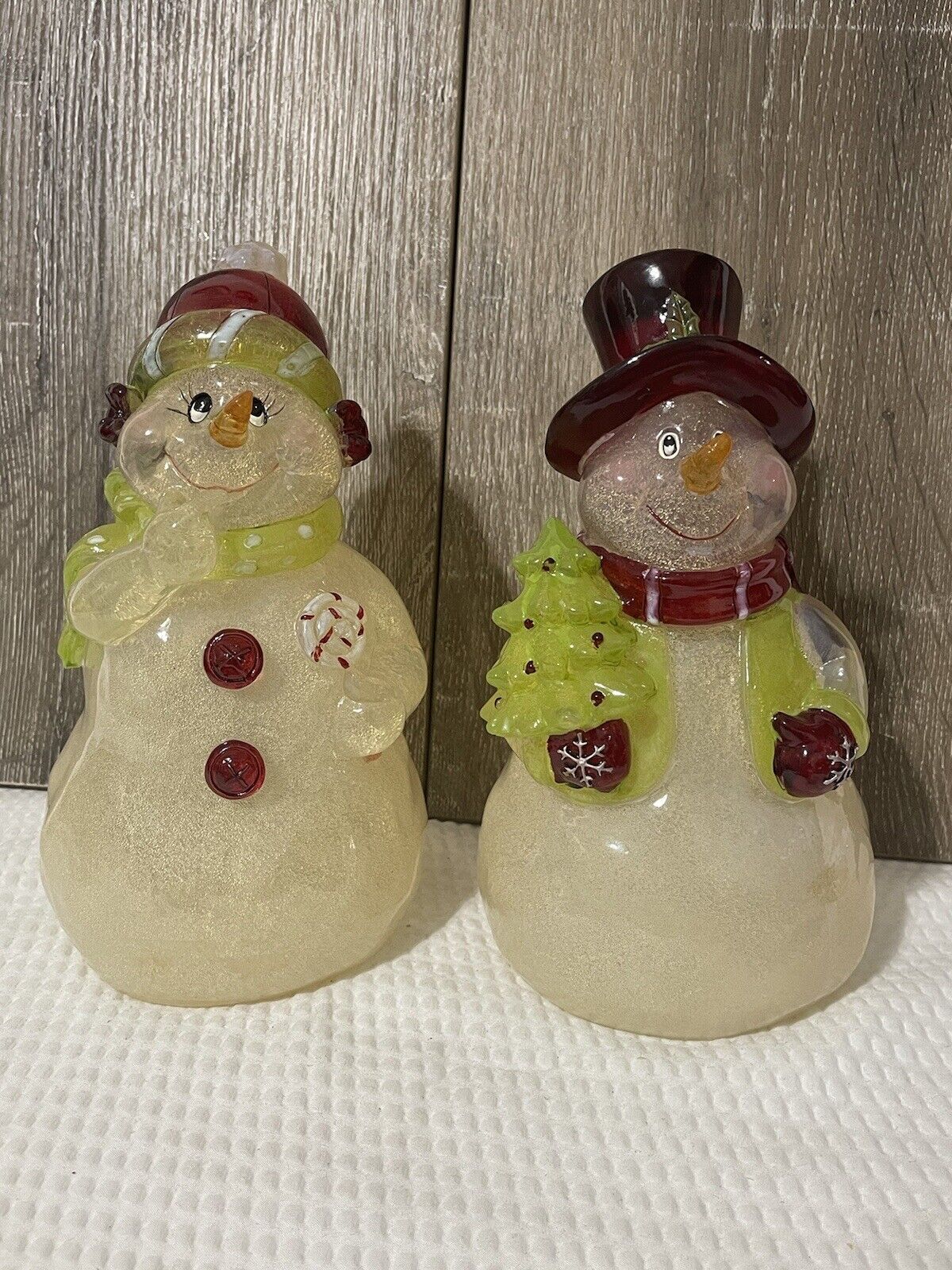Glass Christmas Snowmen Set 
