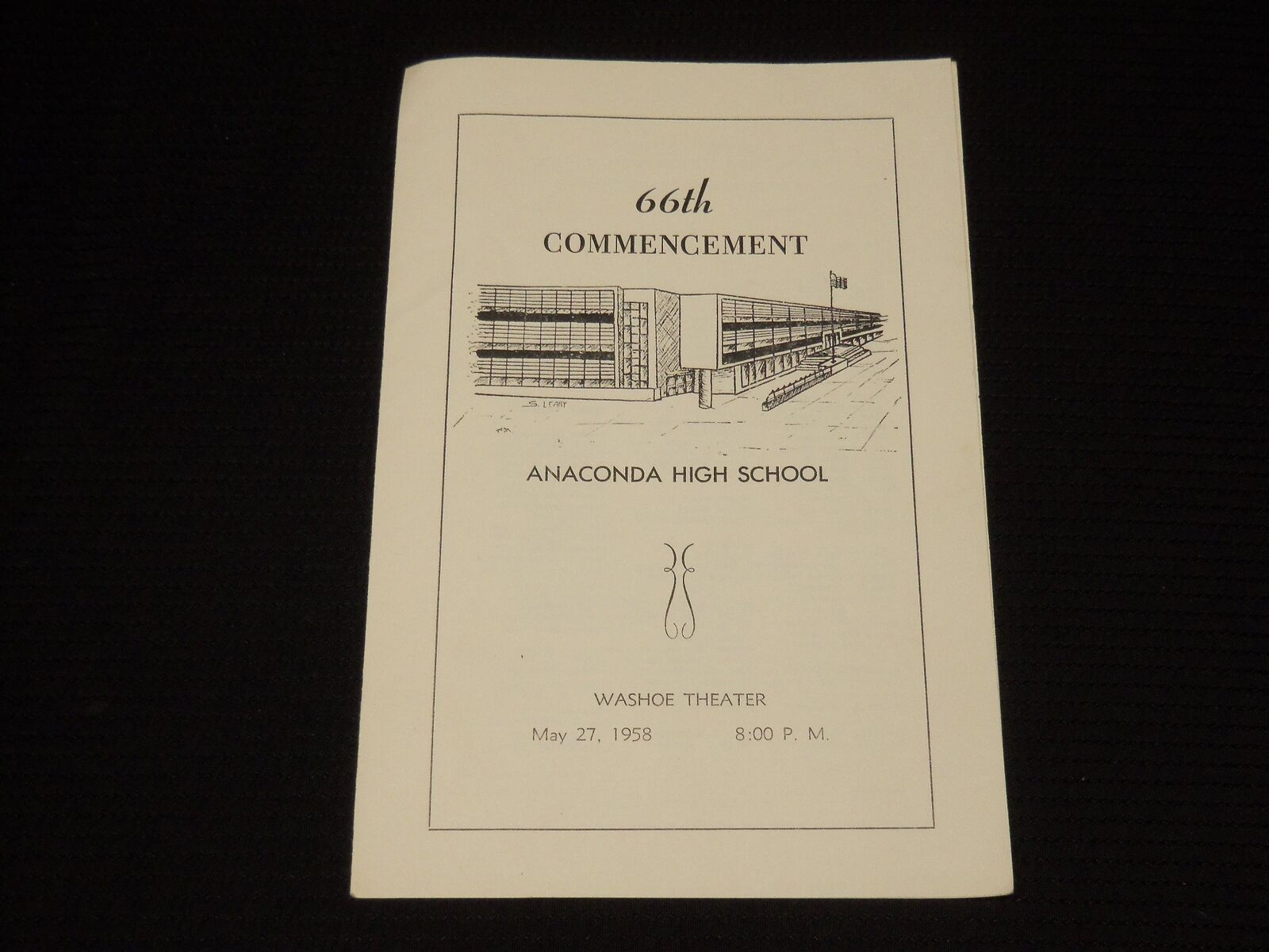 1958 MAY 27 ANACONDA HIGH SCHOOL COMMENCEMENT PROGRAM - WASHOE THEATER - K 637