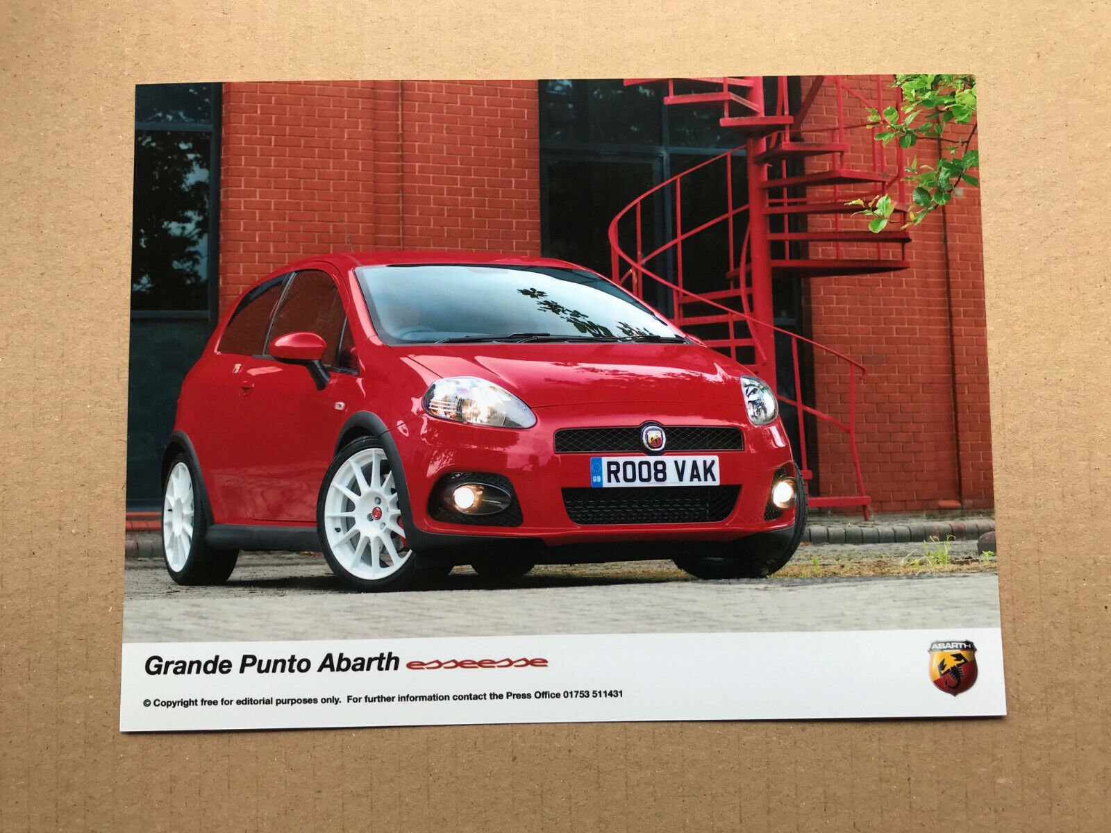 Fiat Grande Punto Abarth Esseesse Press Photograph - Red