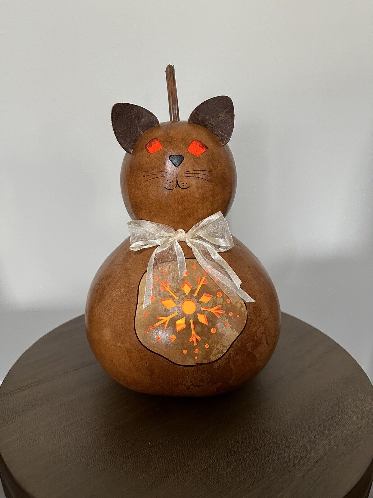 Meadowbrook Gourds Cat with Electric Light