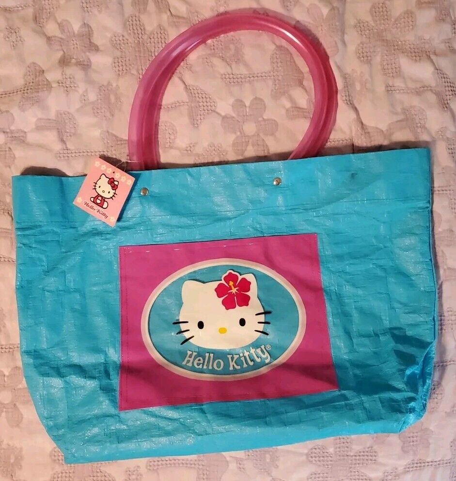 VINTAGE 2001 Sanrio 🌺  HELLO KITTY Hibiscus Reusable Gift/Shopping Bag Tote NWT