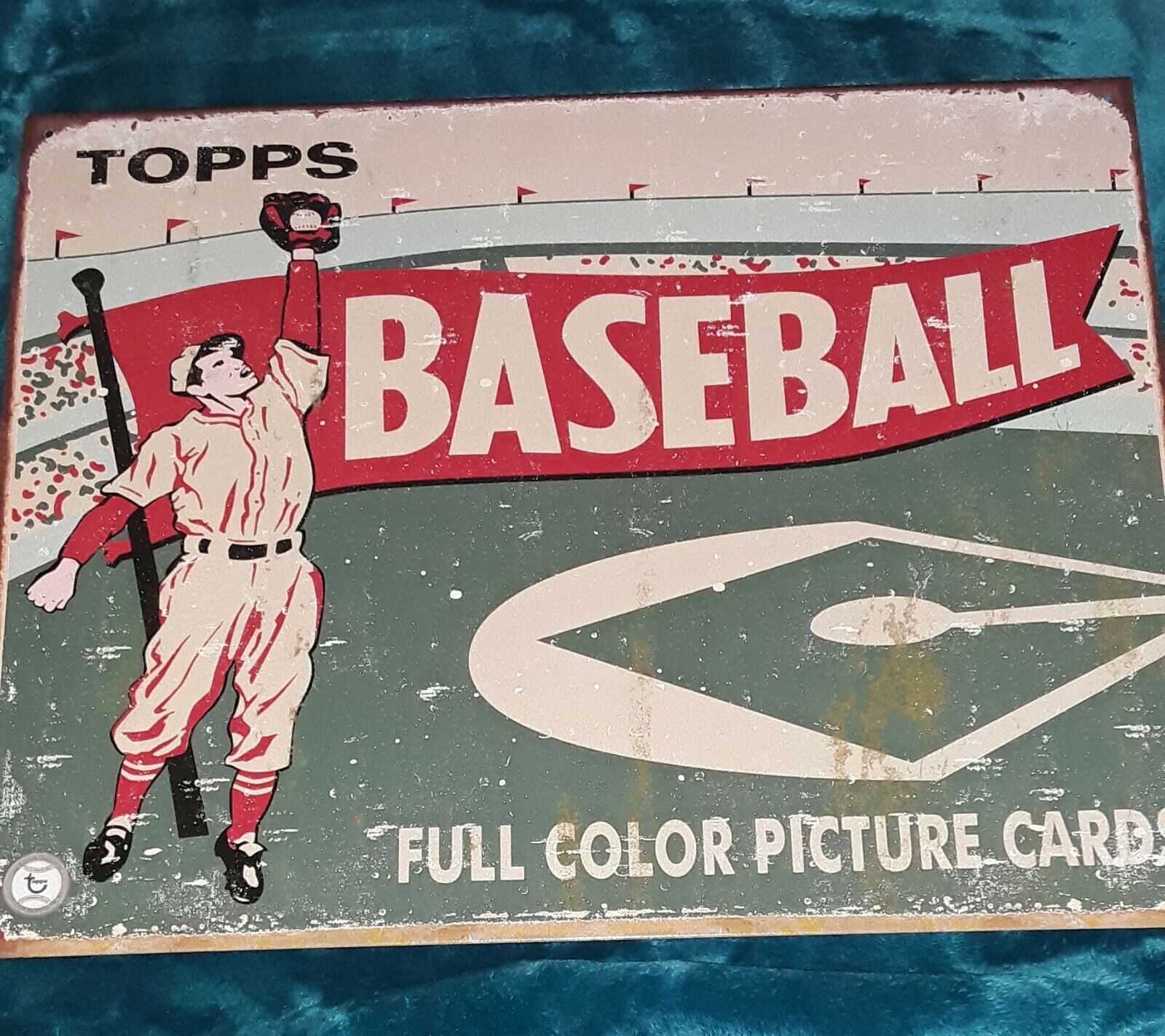 Topps Baseball Full Color Picture Cards Metal Sign 16 W X 12 1/2 L