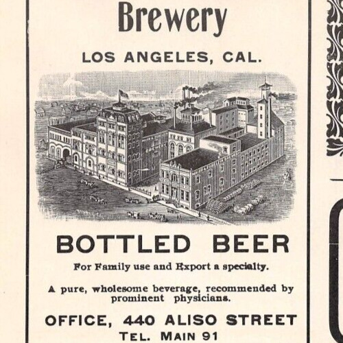 1903 ad Maier & Zobelein Brewery BOTTLED BEER Los Angeles CA \