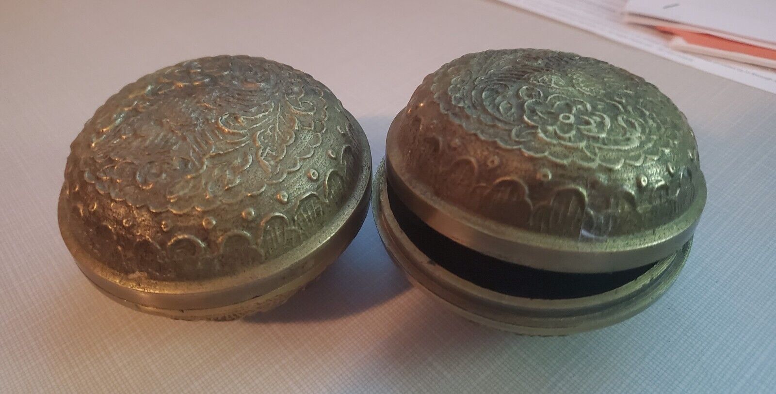 2 Solid Bronze Containers