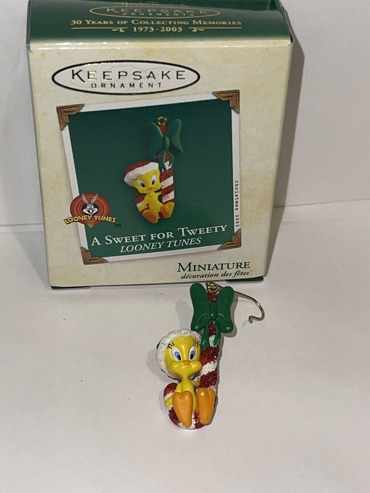 Vintage Hallmark 1” Mini Christmas Ornament Looney Tunes Sweet For Tweety