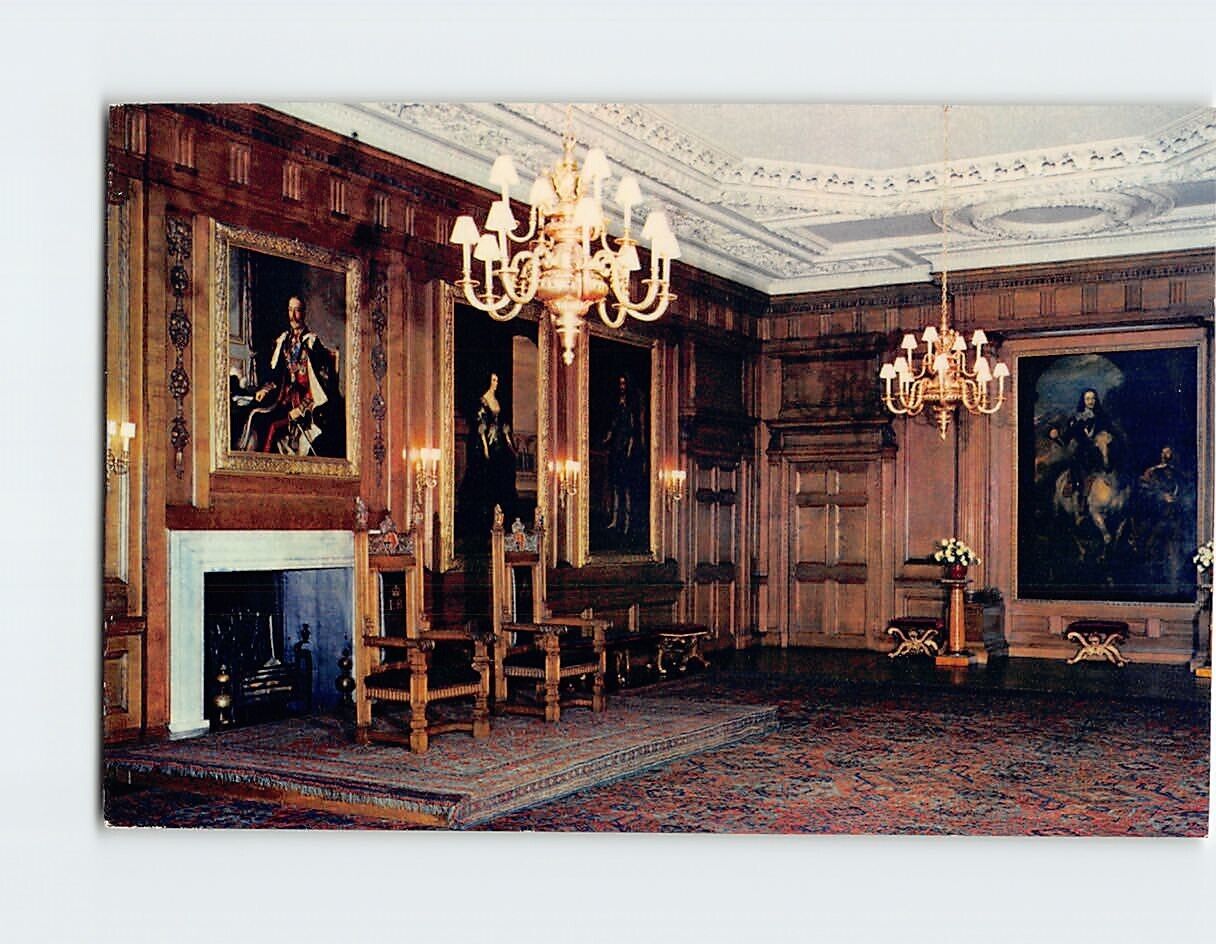 Postcard Throne Room Palace of Holyroodhouse Edinburgh Scotland