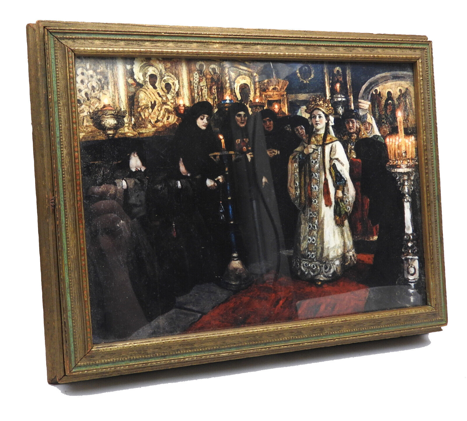 Famous Russian Painting Jewelry Box Tsarevna Visiting Monastery Vasily Surikov