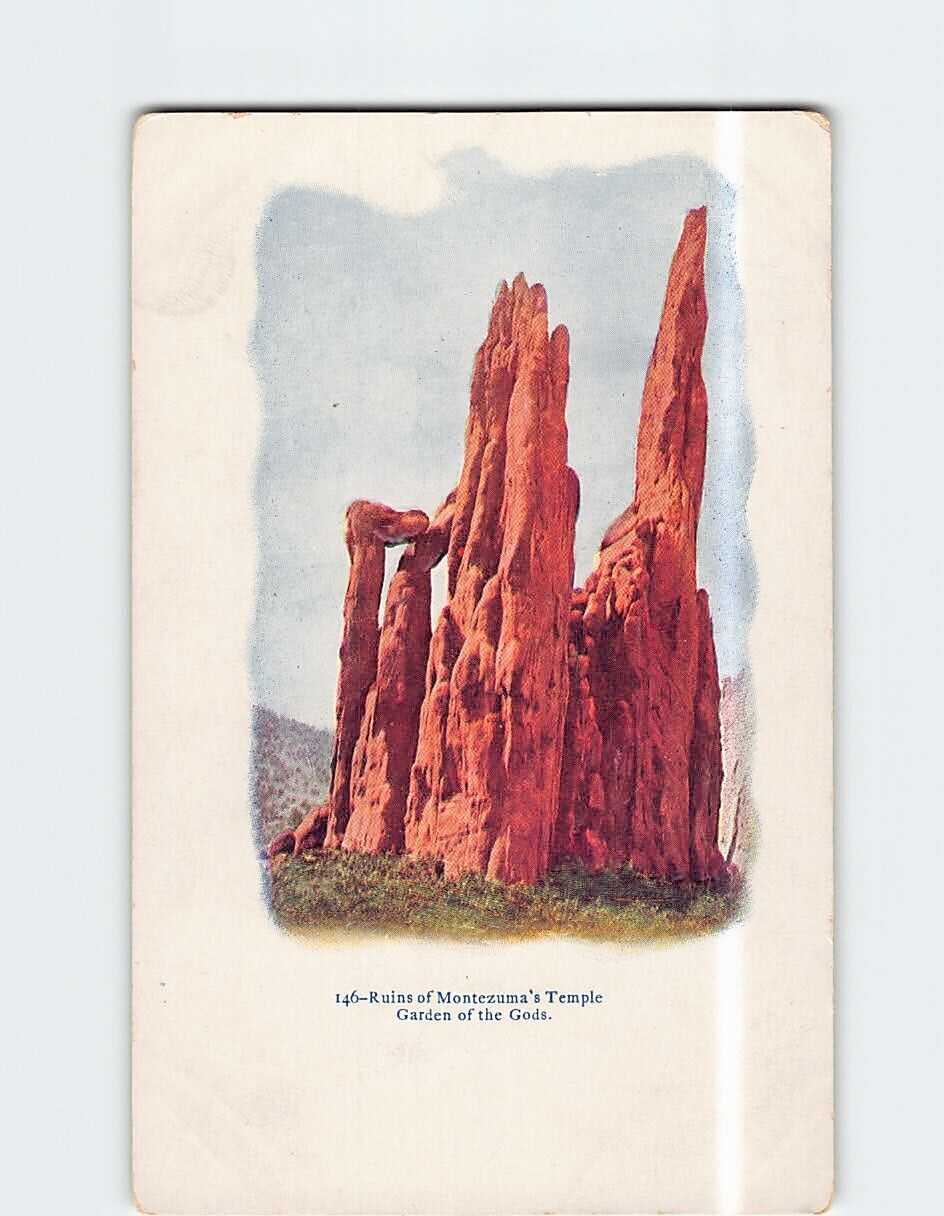 Postcard Ruins of Montezuma's Temple Garden of Gods Colorado USA