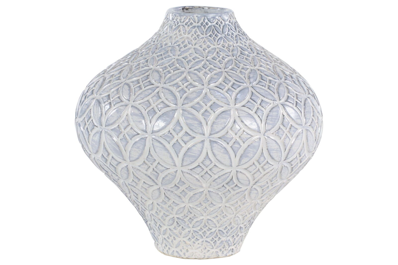 10 inch floral white porcelain vase, high-end and elegant