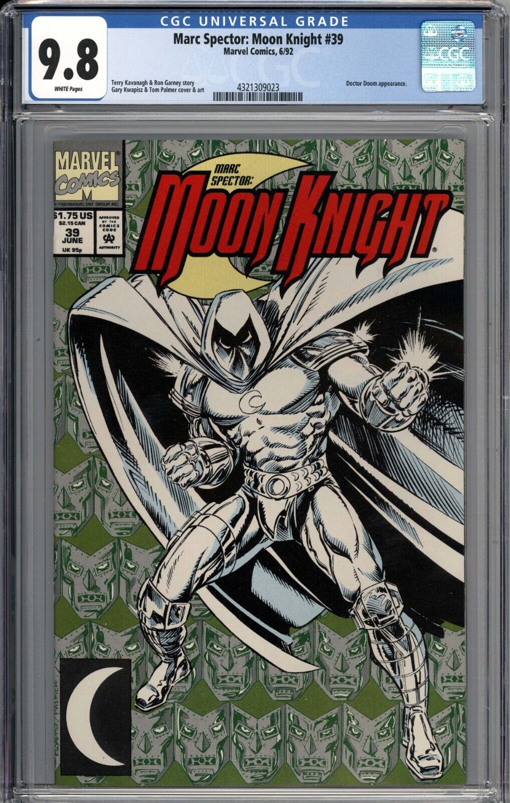 Marc Spector: Moon Knight #39 CGC 9.8 NM/MT Doctor Doom Appearance WHITE PAGES