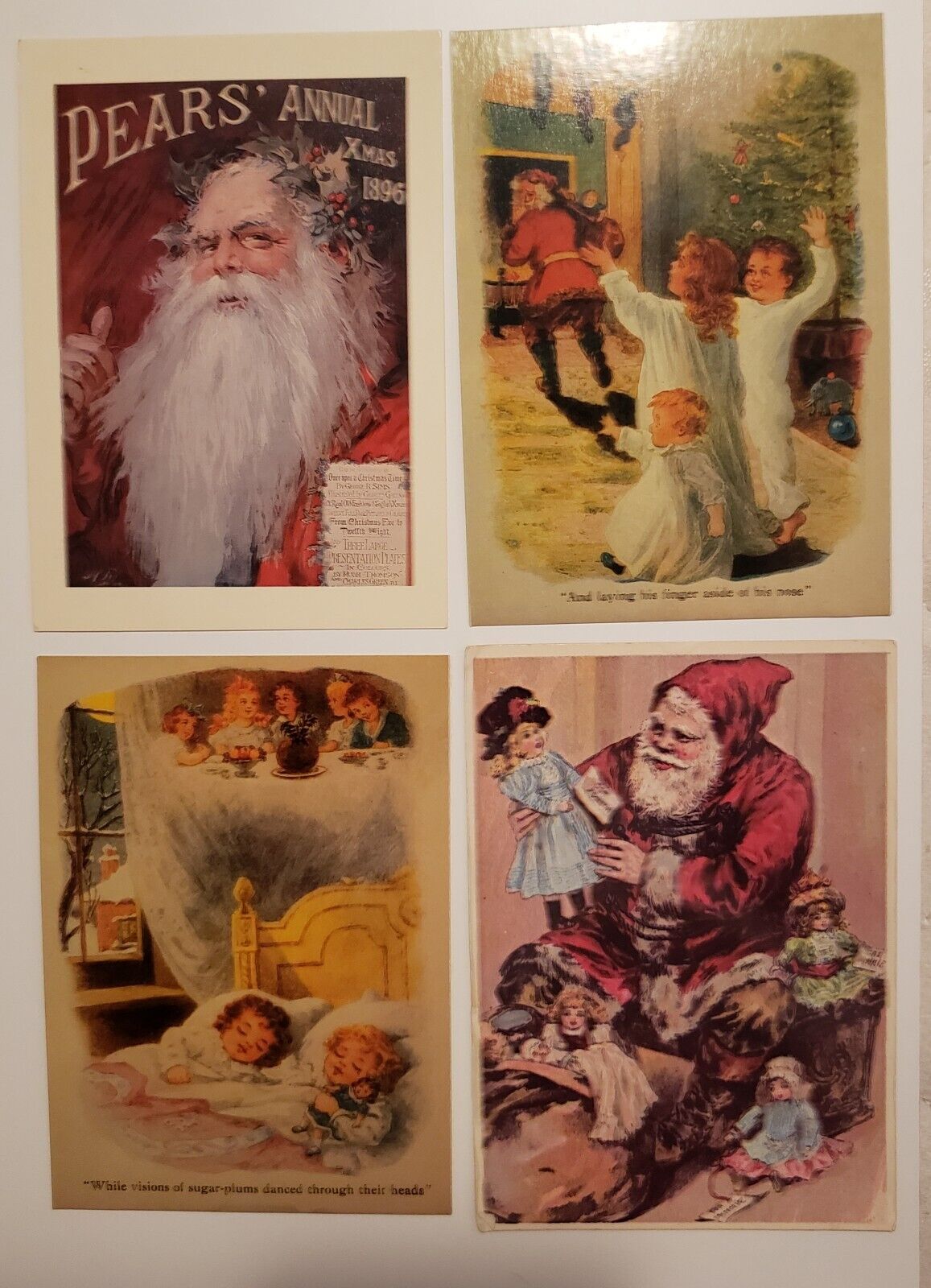 Lot of 4 Vintage Christmas Postcards Santa Camden Graph St Nicholas McLoughlin 