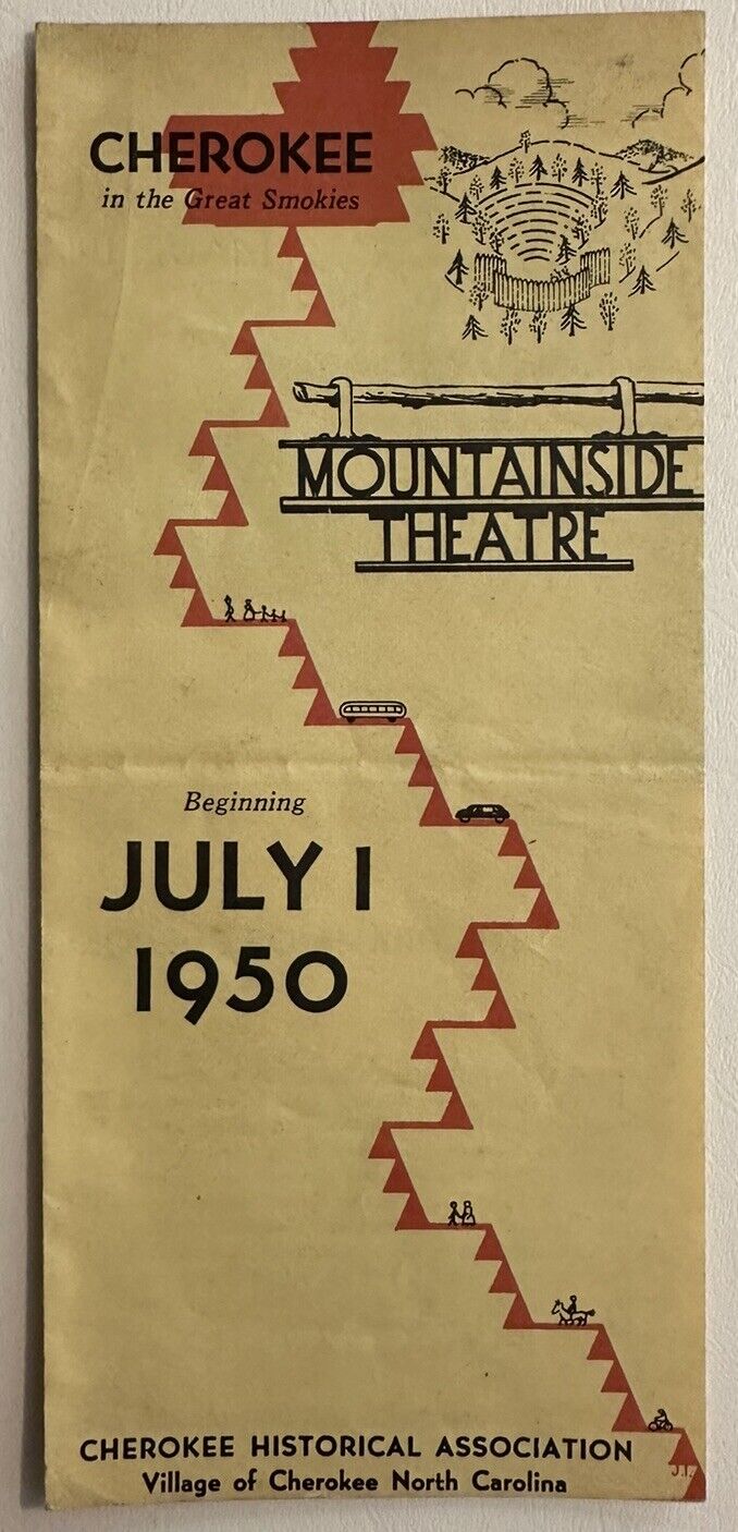 1950\'s Mountainside Theatre Cherokee Indian Drama Brochure Cherokee NC