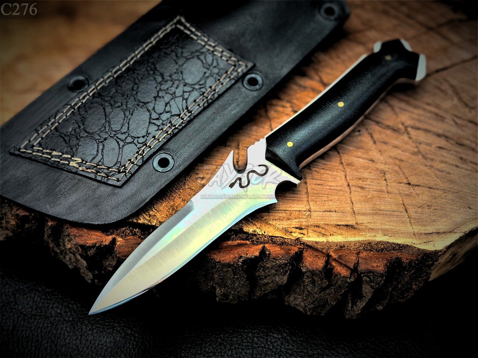 Handmade Jack Krauser Replica Knife | RE4 | Small Size | Leather Cover