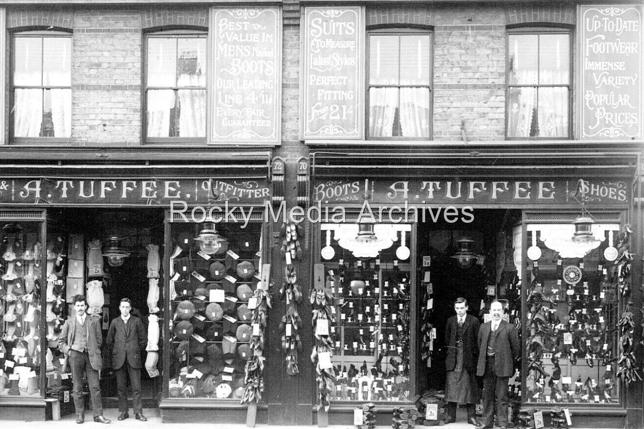 Jdf-86 A Tuffee Shop Front, Tailors, Outfitter c1920s. Photo
