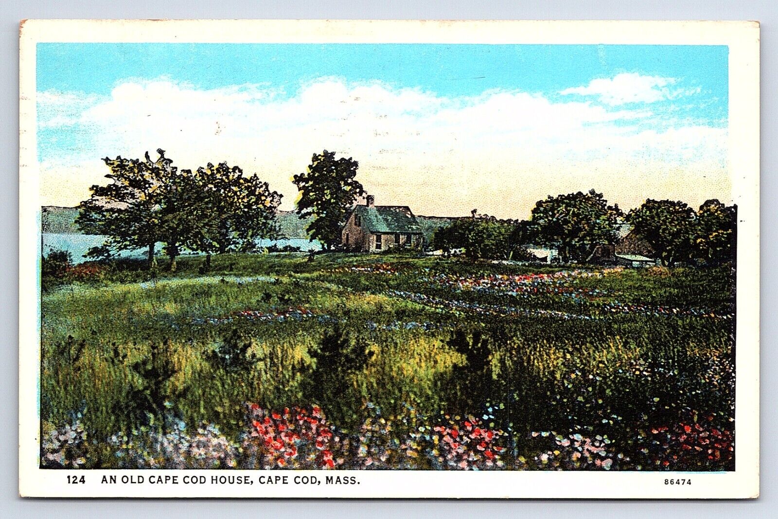 Postcard Old Cape Cod House Massachusetts MA