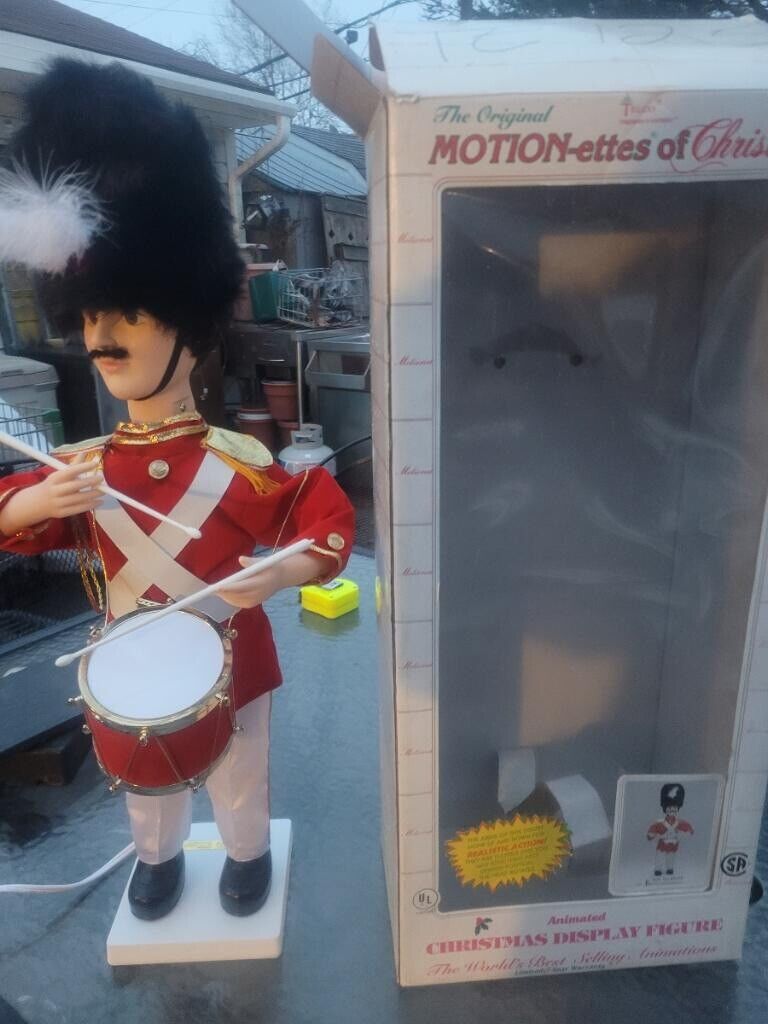 Vintage Motion-ette Animated Telco Christmas Holiday Soldier Drummer 1990 Box