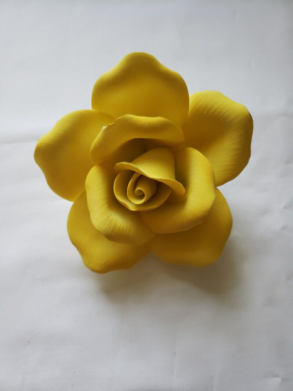 Vintage Capodimonte (?) Porcelain Yellow Rose Flower No Base