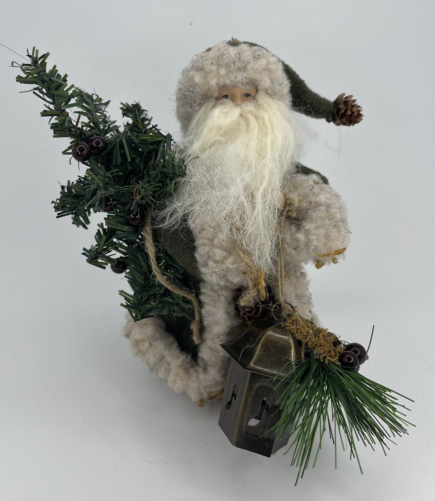 Santa Clause 7” Christmas Tree Cloth Ornament Tree Topper 