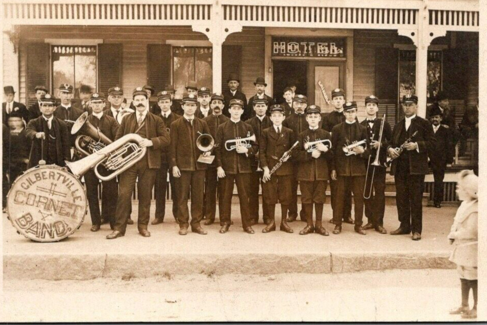 RPPC  Gilbertville Cornet Band  Hardwick  Massachusetts  Postcard  c1910