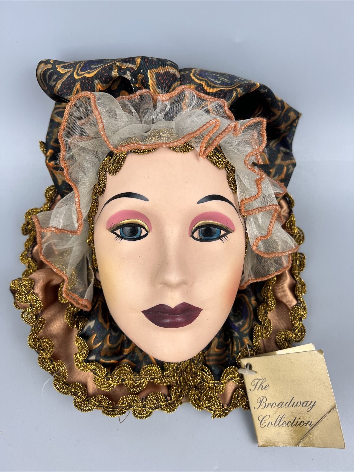 VTG The Broadway Collection Hand Painted Porcelain Woman’s Face Mask Wall Decor