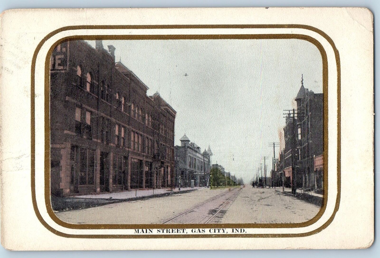 Gas City North Dakota ND Postcard Main Street Business Section View 1912 Antique