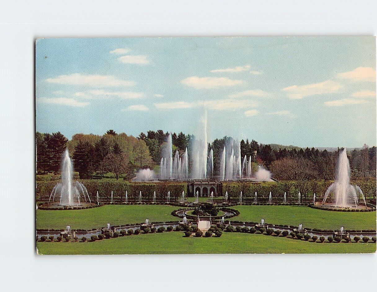 Postcard Fountain Gardens Longwood Gardens Kennett Square Pennsylvania USA