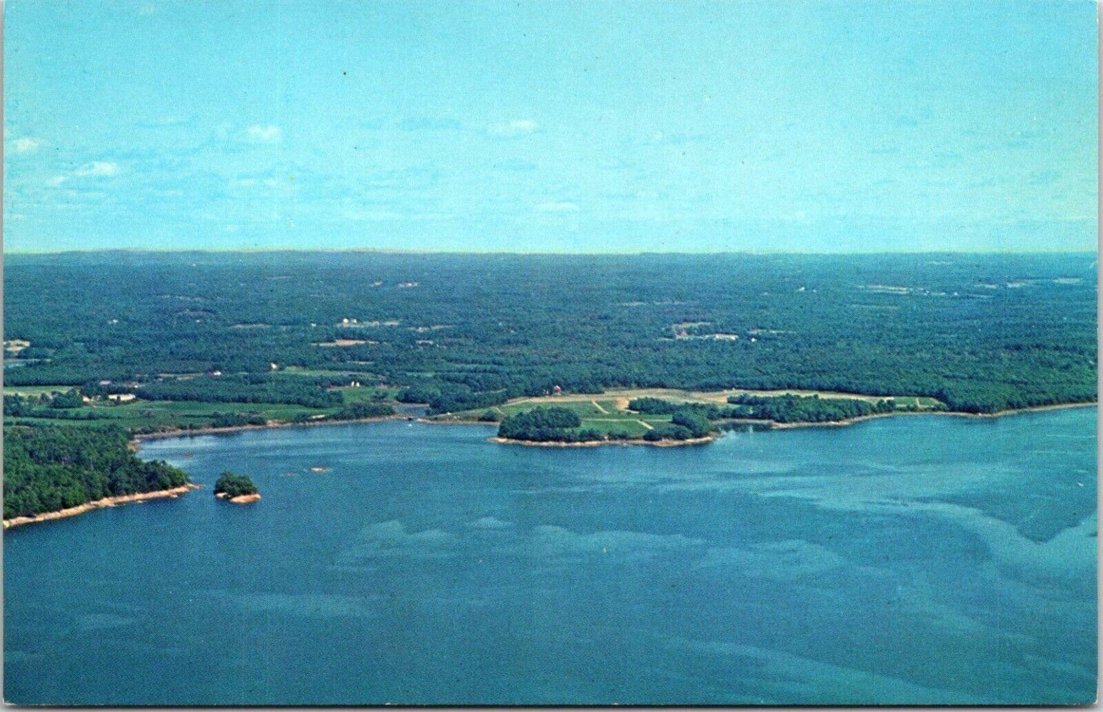 Postcard Casco Bay Recompence Shore Campsites Wolfe\'s Neck Freeport Maine A90