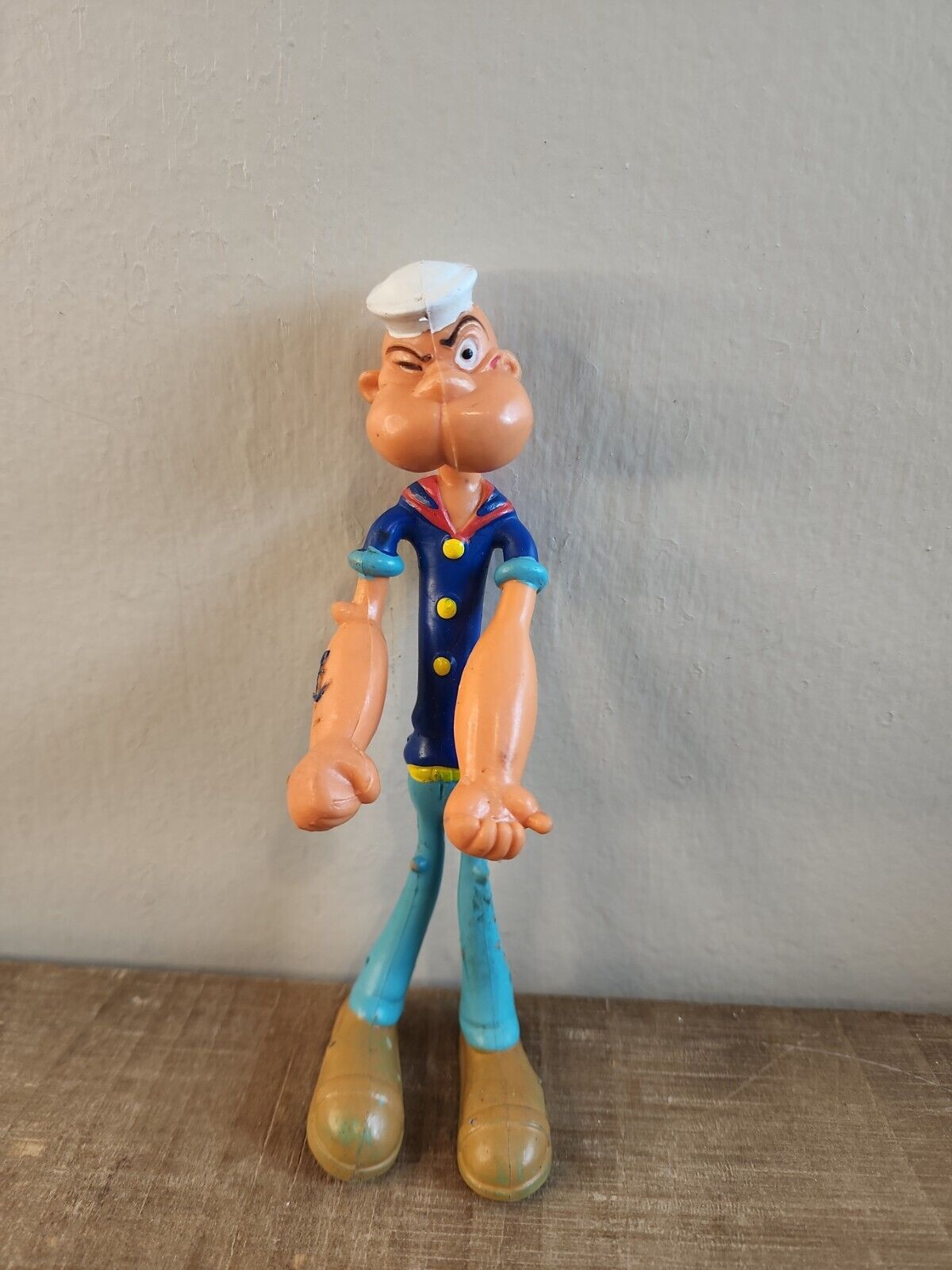 VTG 1978 Bendy Popeye Flexi Toy Figure made Hong kong For New York 6\