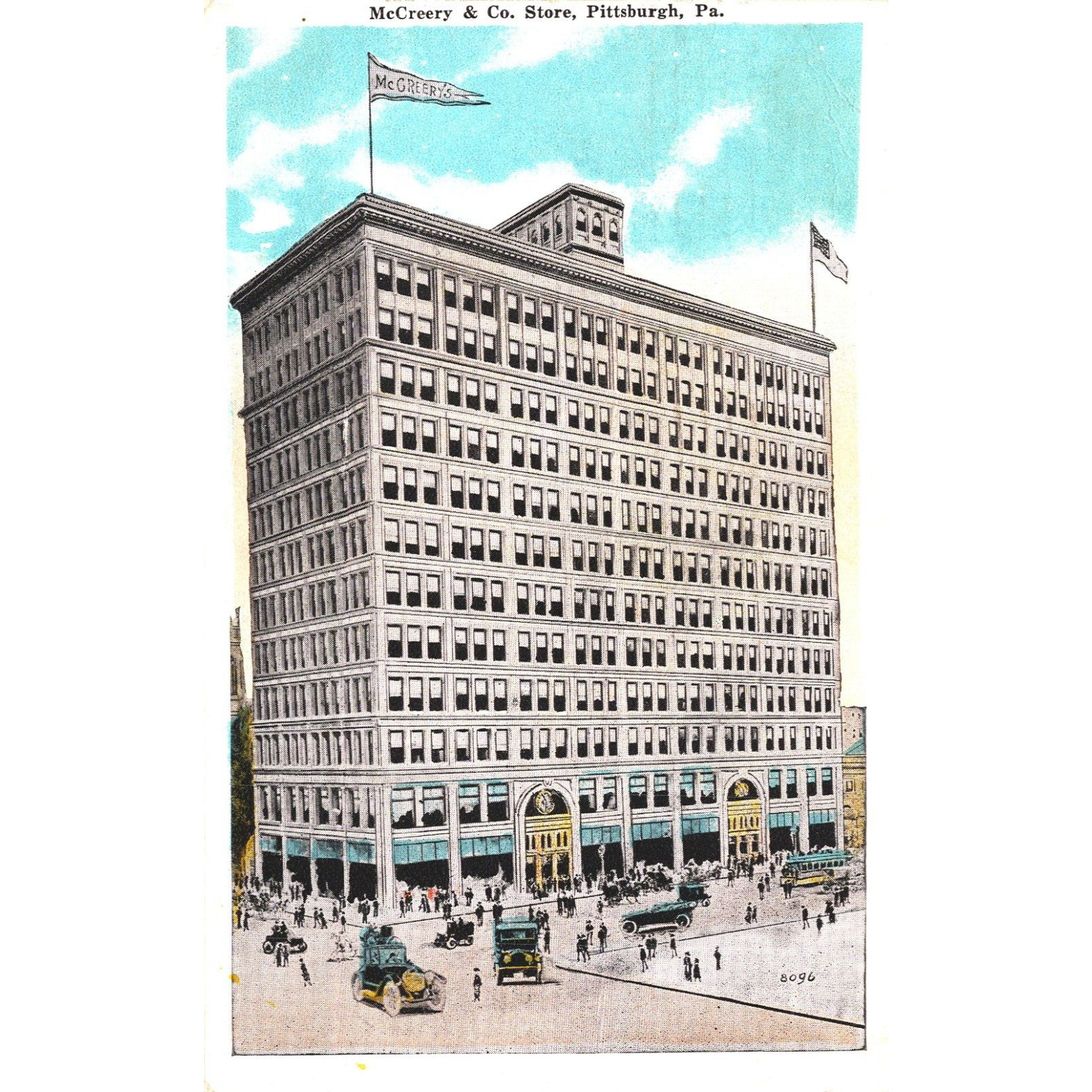 Postcard Pennsylvania Pittsburgh McCreery & Co. Store White Border c. 1920