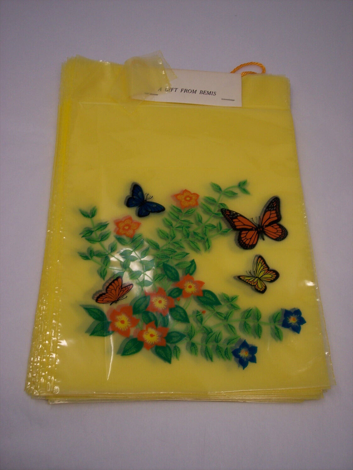 1970s Bemis Co. Pack of Plastic Bags Butterflies Boho  Large 15 x 11.5 NOS