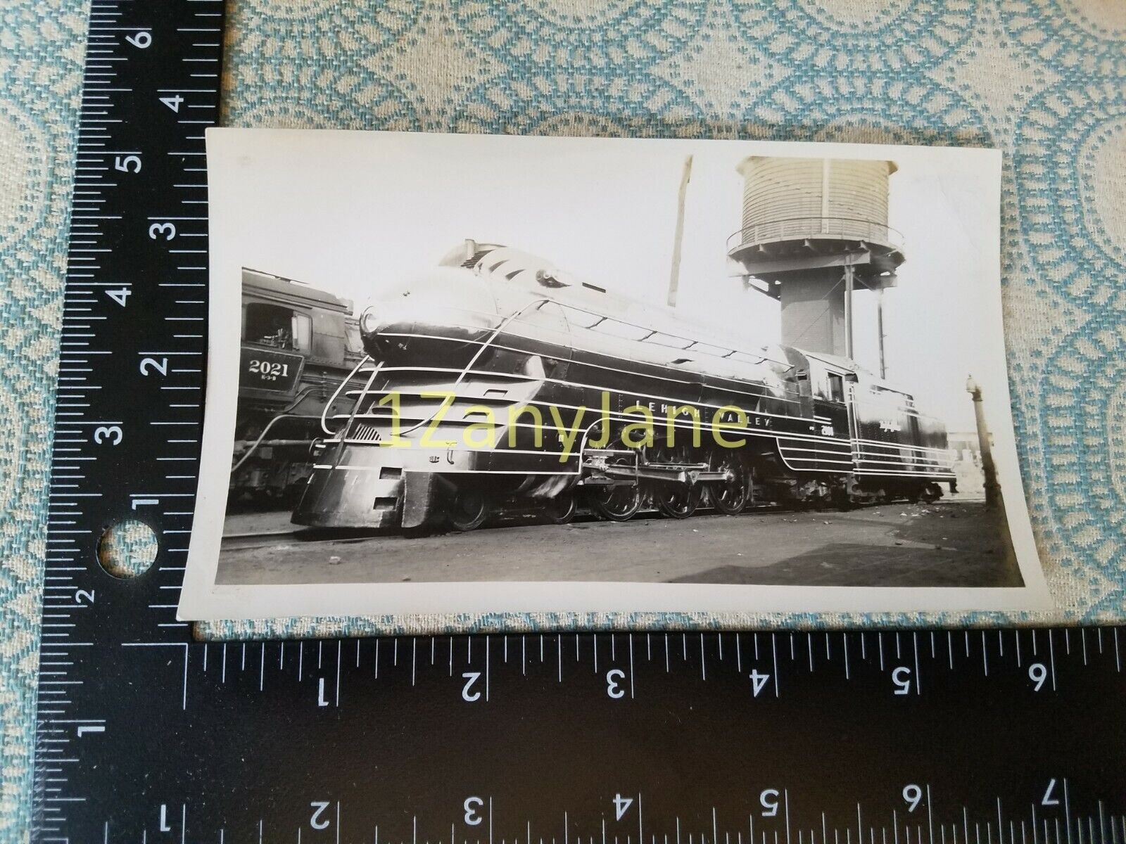 A381 VINTAGE TRAIN ENGINE PHOTO Railroad LV 2101 OAK ISLAND, NJ 1939
