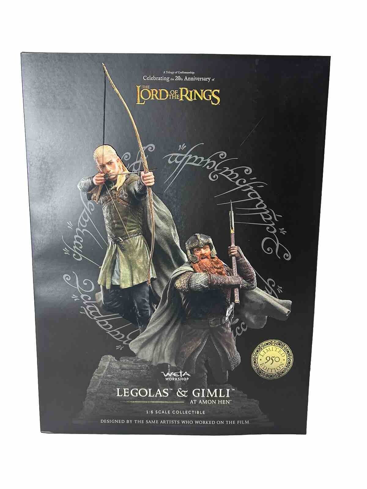 Brand New WETA Lord of The Rings LEGOLAS AND GIMLI AT AMON HEN 1/6 Statue