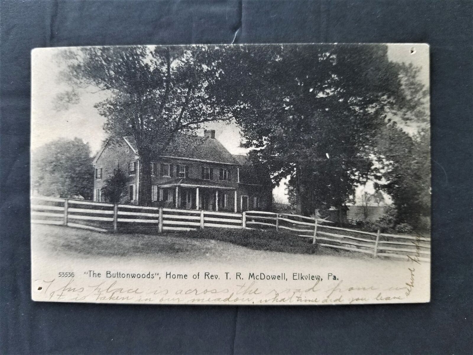 1939 antique POSTCARD elkview pa BUTTONWOODS home of T R Mcdowell