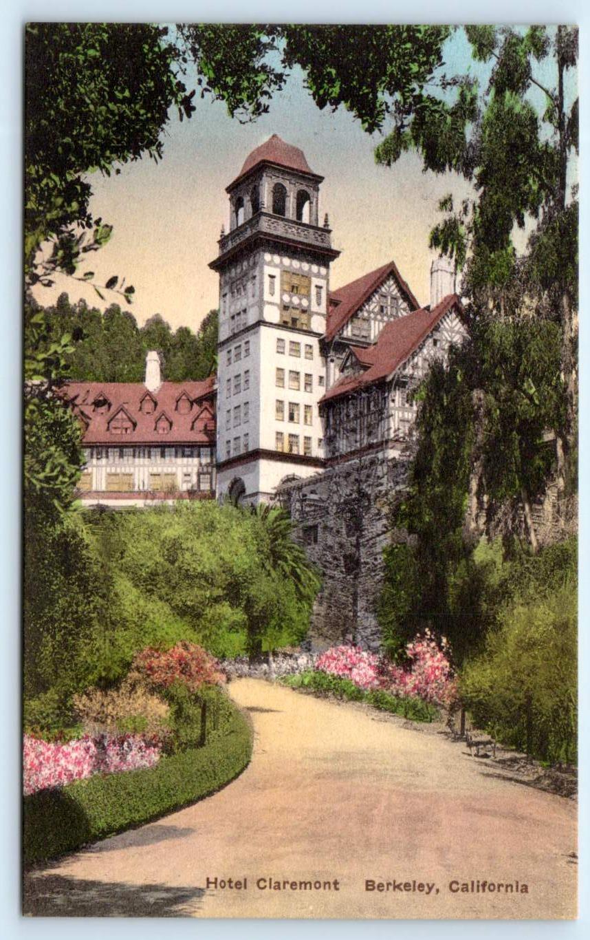 BERKELEY, CA California ~ HOTEL CLAREMONT c1930s Hand Colored Albertype Postcard